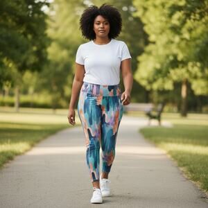 L.L. Bean Petite Everyday Performance 7/8 Leggings High-Rise Multicolor - XLP